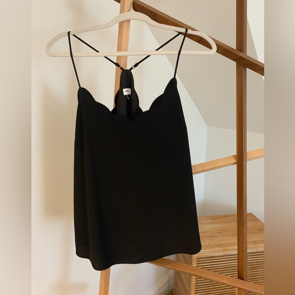 Black Jcrew scalloped tank blouse size 8